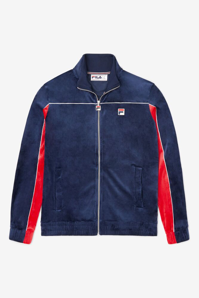 Fila Jacket Mens Navy Cisco Velour - Ireland 59036-VFRM